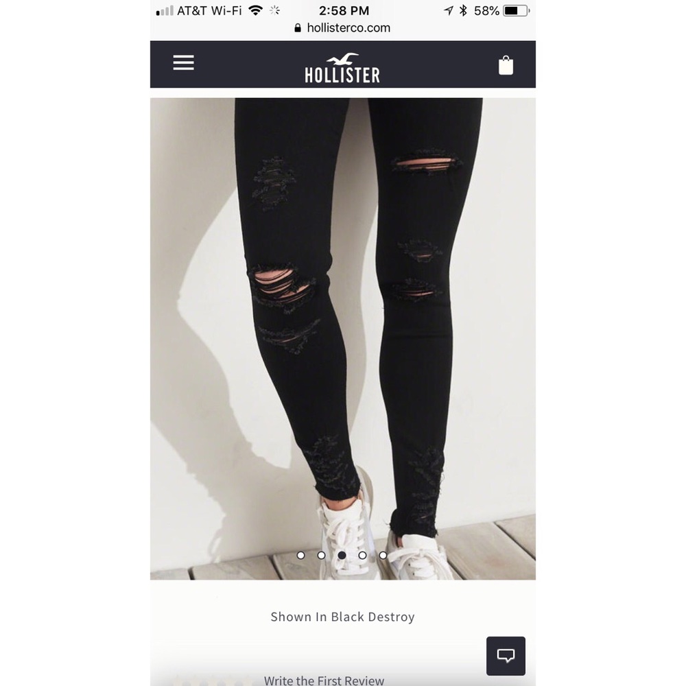 Hollister black ripped jeans (High-Rise)
